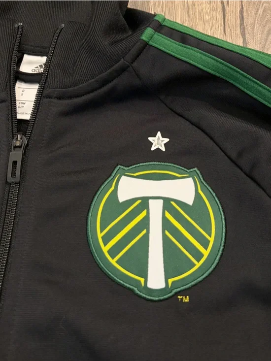 Portland Timbers Adidas Track Jacket Warm Up MLS Men's S Stripe Full Zip Warm-up - Picture 4 of 13